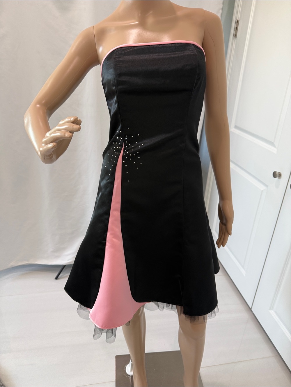 Jessica McClintock Gunne Sax Vintage Y2K Prom Dress Black Pink Size 3